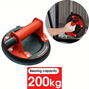 TEMU BESPER 8인치 싱글 레이어 진공 펌프 흡입 컵 - 200KG 리프트 용량, 유리, 타일, 대리석 및 부드러운 표면용 수동 공기 펌프 핸들, 내구성 및 사용하기 쉬움, 중량 리프팅도 가능