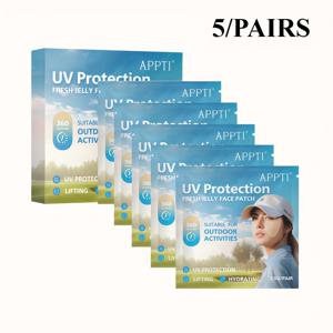 TEMU 5pcs -Proof Eye & Face Masks - 낮은 알레르기성, 전기식이 아닌, 가벼운 (골프, 피크닉, 요가용으로 컴팩트), 청소하기 쉽고, 야외 활동용으로 보습 기능이 있는 자외선 차단제, 해변 액세서리| 디자인|가벼운 마스크|마스크