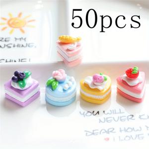 TEMU 50개 귀여운 레진 푸드 플레이 케이크 장식용 보석 만들기, 5가지 혼합 스타일 - DIY 팔찌, 목걸이, 귀걸이 및 공예용 모조 디저트 펜던트, 보석 만들기 용품
