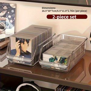 TEMU 투명 다층 CD 보관 정리함 - 비닐 레코드, 카세트 및 앨범용 데스크탑 디스플레이 홀더 - 공간 절약 컬렉션 관리 솔루션, CD 보관 케이스