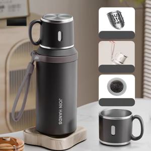 TEMU 1pc 316 스테인리스 스틸 진공 단열 스포츠 보틀 뚜껑, 티 인퓨저 및 손잡이 포함, 600ml/21oz 휴대용 커피 머그잔 야외, 여행, 사무실, 학생용 - 이상적인 크리스마스 선물