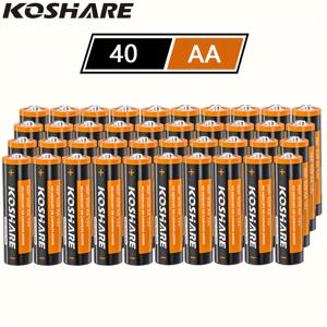 TEMU KOSHARE AA 탄소 배터리, 1.5V 안정된 전압, 20/40/60개, 대용량, 오래 지속되는 저장, 계산기, 라디오, 리모컨, 작은 팬, 무선 마우스/키보드 등에 사용, 충전이 불가능한 배터리, 충전기가 필요하지 않습니다.|계산기