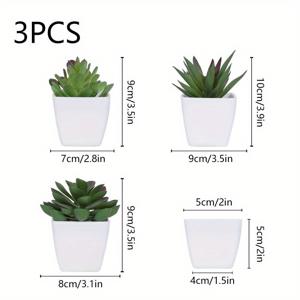 TEMU 3pcs, 인공 즙이 많은 식물, 미니 화분, 실내 장식 사무실 방 장식을위한 즙