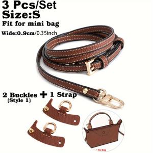 TEMU 3pcs 미니 핸드백 및 메이크업 백 DIY 키트, 조절 가능한 어깨 스트랩 액세서리, 두 개의 패스너, 조절 가능한 및 분리 가능한, 사용자에게 선택할 수 있는 두 가지 스타일의 패스너, 금박 처리된 하드웨어, 가방 수정에 적합, 설치 및 사용이 쉬움