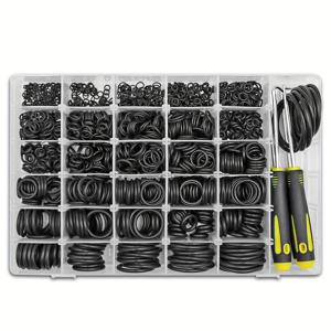 TEMU 1540pcs 뉴샤크 고무 O-링 키트, 4개의 스크루드라이버 포함 - 압력 세척기, 배관 및 공기/가스 연결, 오일 및 열 저항성, 저장 케이스 내 블랙 고무 워셔, 배터리 없음
