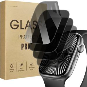 TEMU 리어유 [4 팩] TPU 스크린 프로텍터 애플 워치 시리즈 10 (/46mm) - 5H 경도, iWatch S10 2024용 전면 커버 소프트 스크린 가드, 스크래치 방지 매트 블랙 마감 - 개인 정보 보호 필름