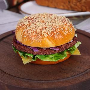 TEMU 1pc 인조 햄버거 가짜 음식 빵, 폴리우레탄 소재, 가정용 주방 파티 장식, 다양한 방 유형 및 휴일에 적합합니다.