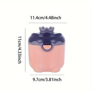 TEMU 핑크 휴대용 아기 우유 분무기 스푼 포함 - 유아, 유아 및 어린이용 여행용 식품 보관 용기, 야외 사용을 위한 밀봉 디자인, 휴대하기 쉬운 간식 상자, 어린이 식사 용기, 재미있는 디자인, 누출 방지 뚜껑