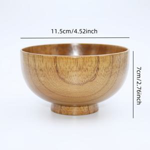 TEMU 수제 단색 우드 그릇 - 밥, 국수, 수프, 샐러드 등 다용도 - 내구성 있고 화상 방지 주방 필수품, 홈 데코, 빈티지 캠핑 도구, 과일 및 잼 그릇