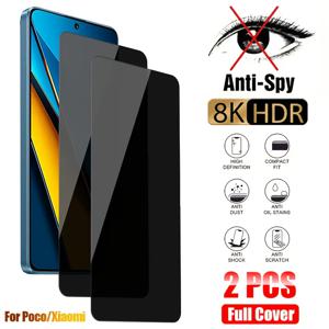 TEMU 샤오미 포코 X6 M6 프로 X5 X4 X3 M4 프로 5G F3 F4 GT M5S M5용 2팩 템퍼드 유리 스크린 프로텍터, 스파이 방지 8K HDR, 거친 마감, 고화질, 먼지 및 오일 얼룩 방지, 긁힘 방지