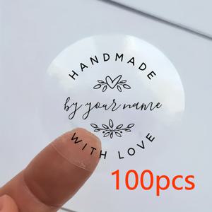 TEMU 50/ 커스텀 투명 스티커, 커스텀 텍스트, 40mm 결혼식 파티 스티커 포장 스티커에 적합|스티커