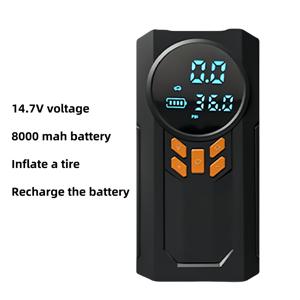 TEMU JUKOO 무선 비상 시작 및 팽창기 2-in-1, 휴대용 자동차 배터리 점프 스타터 USB 충전 10L 가스/9L 디젤 조합 150PSI 타이어 팽창기, 5 모드 스위치, 차량 점프 박스 전원 보조 모듈 4000A 12V, 확장 케이블 및 보관함 포함