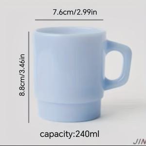 TEMU 1개 240ml 고품질 밀크 글라스 인공 옥 유리 물컵 머그잔, 커피잔, 홈 오피스 파티 선물용