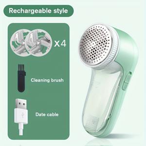 TEMU USB 충전식 직물 제모기 4개 교체 가능한 헤드 - 옷과 가구를 위한 효율적인 털 제거기, 데이 선물에 적합, 스웨터와 부드러운 직물용 휴대용 디자인, 개인용품 전자기기