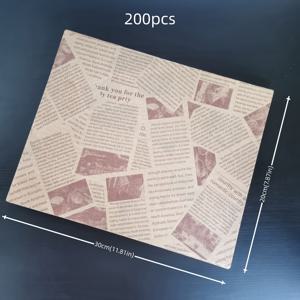 TEMU 신문 형식 80/100/200pcs 20*30CM 7.87*11.81In) 베이킹 종이, 파피어 종이, 샌드위치 포장 종이, 베이킹 용품, 빈티지 신문 인쇄 식품 종이, 트레이 내장, 바구니 내장, 패스트 푸드, 레스토랑 카페, 테이블 장식, 레스토랑 홈, 식품 포장 종이, 오일 및 얼룩 방지, 식품 용품, 파티 피크닉에 적합합니다.