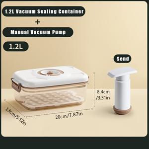 TEMU 무료 수동 공기 펌프가 있는 2개 세트, 내장 배수 트레이 및 타이머가 있는 AS 재질 식품 신선함 상자, 냉장고 정리, 신선함 보존용 뚜껑, 바구니, 상자 및 홈 정리용 컨테이너에 적합합니다.|냉장고|김치냉장고|트라이탄밀폐용기