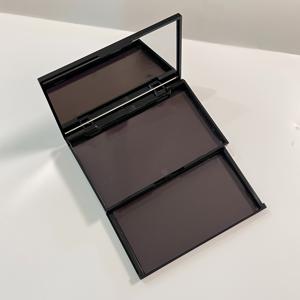 TEMU 더블 레이어 미러 플라스틱 케이스 스티커 포함 아이섀도우 메이크업 보관용 빈 매그네틱 팔레트 12.5x7.6cm (아이섀도우 없음, 접착식 금속 스티커 20개 세트)