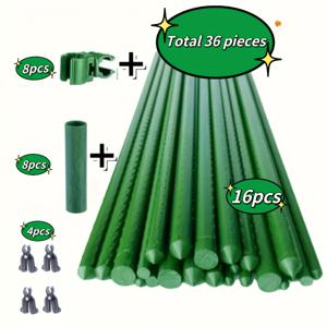TEMU 36pcs 녹색 플라스틱 식물 지지대 및 트렐리스 - 양배추, 오이, 꽃 및 포도에 이상적 - 가정 정원 및 야외 사용에 완벽한 정원 식물 지지대 | 장식 정원 지지대 | 플라스틱 구조