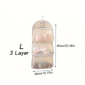 TEMU 1pc 스마일링 패션 디자인을 갖춘 걸이형 옷장 정리함 - 속옷, 양말, 액세서리용 다중 포켓 저장, 벽걸이 폴리에스터 메쉬 백, 침실, 기숙사 또는 문 뒤 정리, 침실 정리함 및 저장