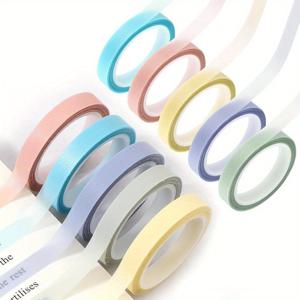 TEMU 10롤 하이라이터 테이프, 6mm x 5m 5색 투명 스트립, 모란디 네온 클리어 하이라이터 테이프, 책 페이지 마커용, 책 태그로 책에 주석 달기