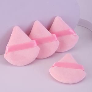 TEMU 루스 파우더 및 바디 파우드용 100개 부드러운 삼각형 파우더 퍼프 세트, 벨벳 메이크업 및 파운데이션 혼합 스펀지 뷰티 도구 (핑크 + 라이트 베이지 + 블랙 + 로즈)