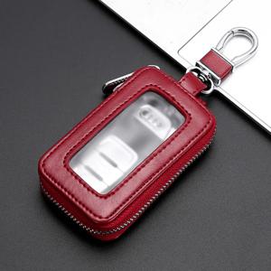 TEMU 1개 PU 가죽 자동차 키홀더 케이스 - 스크래치 방지, 4가지 색상 (버건디/블랙/블루/브라운) 메탈 클립 포함, 스마트 리모트 키용 세련된 보호 커버, 정리형 전문가용