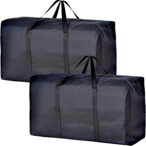 TEMU 2/4pcs 강력한 지퍼와 휴대용 핸들로 구성된 초대형 이동 가방, 옷, 이동 용품, 공간 절약을 위한 초대형 보관 가방 정리기