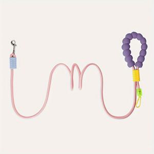 TEMU 6피트 귀여운 구름 버블 개 목줄 - 조절 가능한 나일론 애완동물 산책 리드와 보라색 하네스 부착물로 작은, 중형 및 대형견용, 제어된 애완동물 산책 | 크로스바디 개 목줄 | 안전한 금속 클립