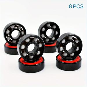 TEMU 4/8개 608 2RS 세라믹 볼 베어링 - 고속, 내마모성, ABEC-11 정밀도, 롱보드 휠용 화이트 세라믹 볼 및 블랙 하우징 듀얼 쉴드 스케이트보드 베어링, 미니어처 애플리케이션용, 밀폐형 베어링 | 고속 베어링