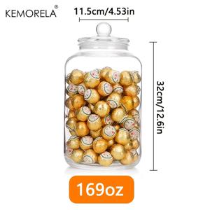 TEMU 1pc KEMORELA 유리 보관용 병, 뒤집힌 뚜껑 - 다용도, 냉동고 안전, 식기 세척기 안전, 커피 원두, 파스타, 캔디, 개 식품, 간식용 둥근 용기 - 전기 필요 없음.