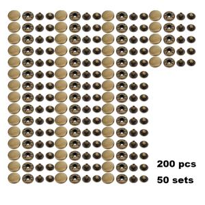 TEMU 50개 안티크 브론즈 구리 단추, 12.5mm DIY 공예, 의류, 재킷, 청바지 & 가방용 메탈 스냅 - 헤비듀티 인조 가죽 패스너 세트, 옷용 단추