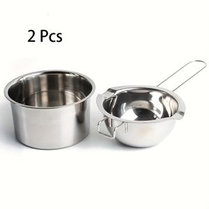 TEMU 1/2개, 초콜릿, 치즈, 캔들 만들기용 내열 핸들이 있는 스테인리스 스틸 용융 냄비, 홈 베이킹 도구, 주방 가제트