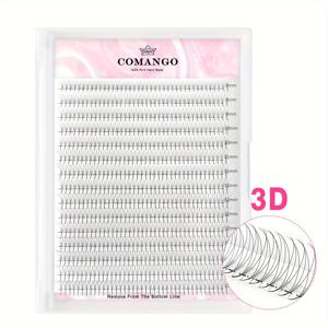 TEMU 300개 팬 수제 볼륨 속눈썹 뾰족한 베이스 0.07mm/0.05mm 6D-16DW 모양 오래 지속되는 부드러운 미리 만들어진 팬 익스텐션