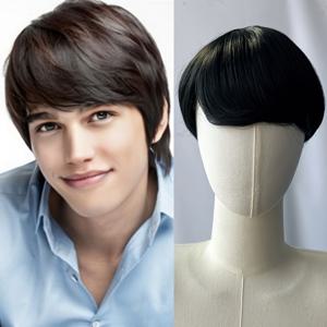 TEMU 사이드 뱅이 있는 짧은 가발 - 고밀도 150% 전체 머리 커버리지, 착용하기 쉬운 캡, 일상 및 크리스마스 코스프레용 내열 합성 머리카락, 짧은 머리 가발