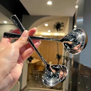 TEMU 4pcs 스테인레스 스틸 서비스 스푼 세트 - 거울 폴리싱, 내구성 및 식기세척기 안전 - 버펫, 가족 모임 및 банк릿에 이상적 - 집들이 및 결혼을 위한 이상적인 선물