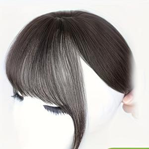 TEMU 여성용 우아한 3D 프렌치 뱅 가발 - 고온 합성 머리카락, 자연스러운 룩, 다양한 스타일링 가능, 모든 인종에 완벽함
