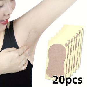TEMU 20pcs 남녀 공용 겨드랑이 땀 패드 - 남성과 여성에게 적합한 보이지 않는, 흡수성, 사용하기 쉬운 안티페리스판 스티커, 여름 야외 활동에 이상적, 땀 흡수 패드 | 땀 흡수 스티커 | 마이크로파이버 소재