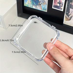 TEMU 투명 아크릴 화장품 보관함 - 먼지 방지, 가벼움, 메이크업, 보석 및 손톱 제품에 독립적으로 사용 | 카운터탑, 화장대 디스플레이, 보석 정리함에 이상적 | 투명 아크릴 디자인 | 먼지 방지 디자인, 메이크업 브러시 홀더