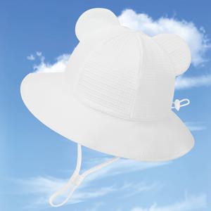 TEMU 새로운 스타일 단색 판다 귀 조절 6판 모자, 어린이용, 선글라스 및 자외선 차단, 가벼운 에디션, 통기성이 좋은 메쉬, 봄과 여름 야외 자외선 차단 및 모자, 해변 휴가 및 일상 착용에 적합, 남아와 소녀에게 적합|여름모자