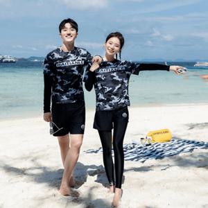 TEMU 루즈핏 커플래쉬가드 남성 여성 긴팔 수영복 비치웨어 빅사이즈 남성3종 여성5종세트|수영복|빅사이즈수영복|레쉬가드여성