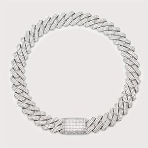TEMU ICED CHICS 20mm 트리플 로우 chunky 힙합 목걸이, 합성 지르코니아 로미오스, 쿠바 링크 체인, 구리 펜던트, 펑크 스타일, 데이, 마르티 그라스, 세인트 패트릭 데이 장식