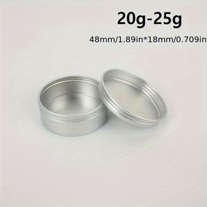 TEMU 5pcs 알루미늄 캔 세트, 향수 없는, 뚜껑 클로저, 5g/10g/15g/20g/30g/50g, 은색 금속 원형 용기, 살브, 향신료, 촛불, 립스틱용 스크루 뚜껑
