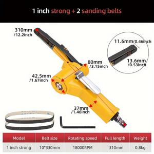 TEMU HIFESON 10mm/20mm 공기 벨트 그라인더 3/8