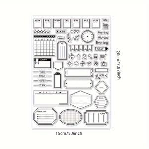 TEMU 1PC PVC 투명 스탬프 세트 저널링 및 스크랩북, 주간 플래너, 할 일 목록, DIY 카드 만들기 및 앨범 장식을 위한 노트 패턴이 있는 투명 실리콘 씰