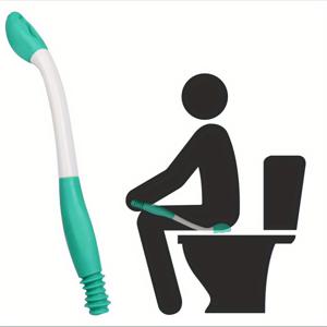 TEMU 제한된 운동성을 위한 인체공학적 변기 보조기구, 미끄럼 방지 끝이 있는 편안한 닦기 긴 손잡이, 위생적인 종이 폐기물을 위한 쉬운 릴리스 버튼, 임산부, 노인, 침상 환자, 장애인을 위한 보조 도구