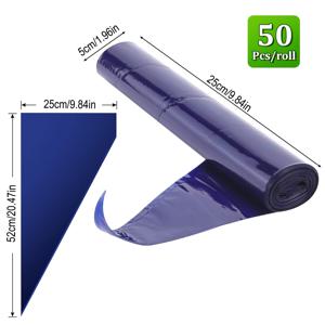 TEMU 슈퍼 라지 사이즈(약 16-20인치/39-52cm) 블루 일회용 파이핑 백 50개 롤, 컵케이크 및 쿠키, 디저트에 적합한 고급 상업 등급 튼튼하고 방수 기능의 대용량 페이스트리 백