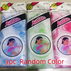 TEMU 3pcs 랜덤 컬러 혼합 세트, 양면 욕실 브러시 천 및 타월, 바디 스폰지 욕실 타월, 샤워 후 등에 사용되는 탈모 브러시|샤워타올