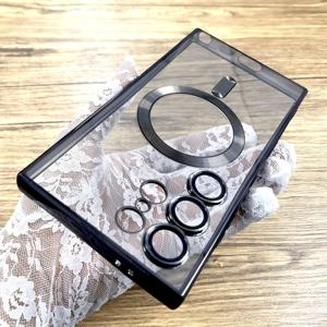 TEMU 삼성 갤럭시 S24 S23 S22 S21 울트라 플러스용 투명 소프트 TPU 케이스, 자석 무선 충전 완전 보호 커버