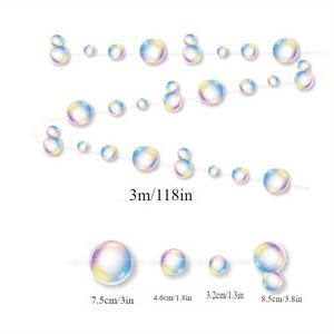 TEMU 1세트 - 118인치 버블 가랜드 인어 파티 장식, 24개 컬러풀 블루 플랫 컷아웃 행잉 스트리머 생일 세례식 결혼식 바다 벽 스티커 샤워 바다 바닥 축제 방 사진 소품에 적합