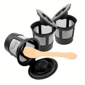 TEMU Keurig 커피 메이커용 재사용 가능한 컵 필터 4개 세트, 1.0 Keurig 브루어를 위한 범용 보라색 커피 머신 필터